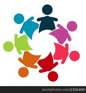 Vector graphic group connection logo people in the circle logo team work