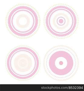 Vector graphic of color mandala circles. Round ornate shapes. Geometric decorative circles.. Vector graphic of color mandala circles. Round ornate shapes. Geometric decorative circles