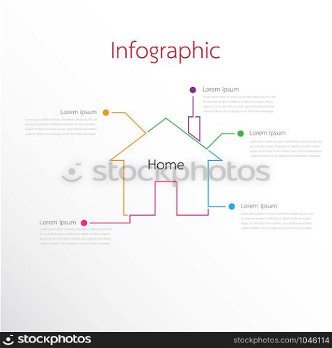 Vector graphics used for home related reports are divided into 5 topics.
