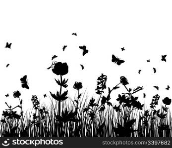 Vector grass silhouettes background for design use