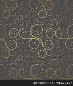 Vector gray and gold beauty decorative floral ornament