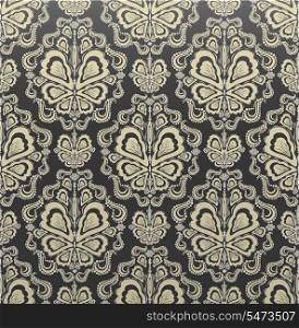Vector gray and gold decorative royal seamless floral ornament