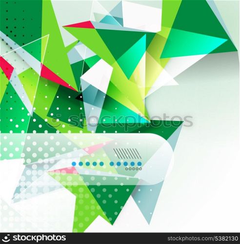 Vector green and blue triangle geometric shape background