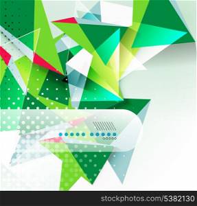 Vector green and blue triangle geometric shape background