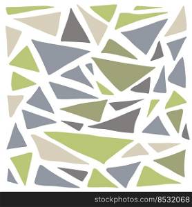 Vector green and grey colors various abstract triangle shapes. Cute geometric nursery clipart. Hand drawn doodle illustration. Perfect for textile print, baby shower, birthday party, packaging design.. Vector green and grey colors various abstract triangle shapes. Cute geometric nursery clipart. Hand drawn doodle illustration. Perfect for textile print, baby shower, birthday party, packaging design