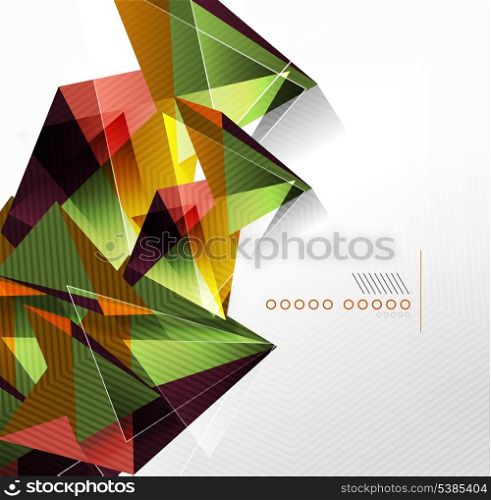 Vector green and orange triangle geometric shape background