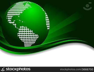 ""Vector green background with earth; clip-art""