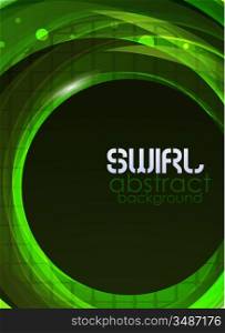 Vector green swirl abstract background