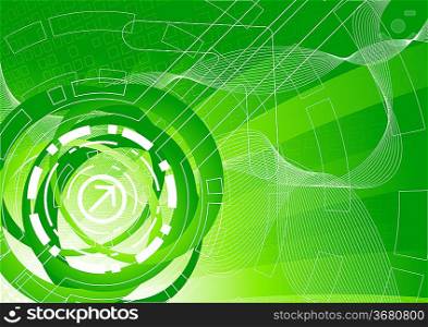 ""Vector green tech background; clip-art""