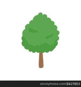 Vector green tree element. fertile forest for decoration