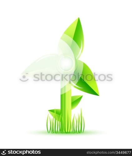Vector green windmill concept