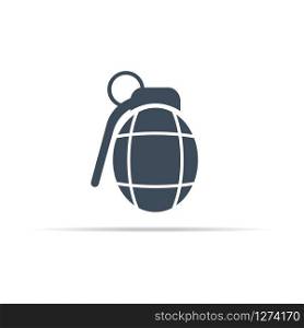Vector grenade icon. Explosive tool in military equipment.