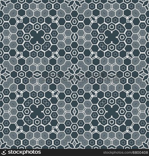vector grey abstract geometric monochrome futuristic hexagonal seamless decoration pattern&#xA;
