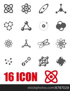 Vector grey atom icon set. Vector grey atom icon set on white background
