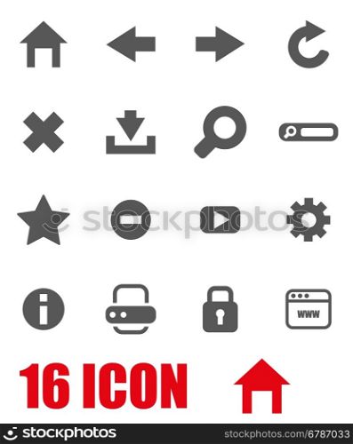 Vector grey browser icon set. Vector grey browser icon set on white background