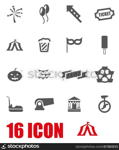 Vector grey carnival icon set. Vector grey carnival icon set on white background