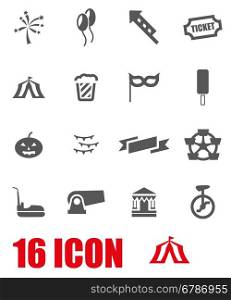 Vector grey carnival icon set. Vector grey carnival icon set on white background