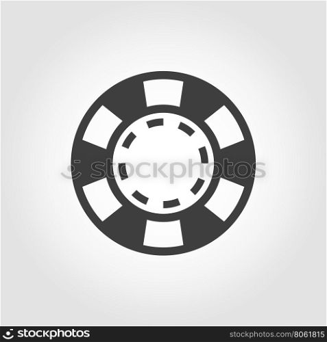 Vector grey casino poker chips icon. Vector grey casino poker chips icon on white background