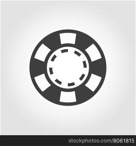 Vector grey casino poker chips icon. Vector grey casino poker chips icon on white background