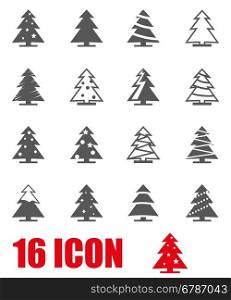 Vector grey christmas tree icon set. Vector grey christmas tree icon set on white background