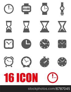 Vector grey clock icon set. Vector grey clock icon set on white background
