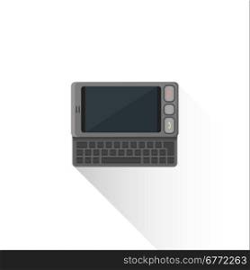 vector grey color flat design communicator slider qwerty keyboard illustration isolated white background long shadow&#xA;