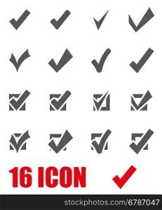 Vector grey confirm icon set. Vector grey confirm icon set on white background