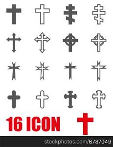 Vector grey crosses icon set. Vector grey crosses icon set on white background