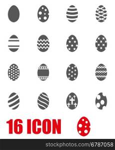 Vector grey easter icon set. Vector grey easter icon set on white background
