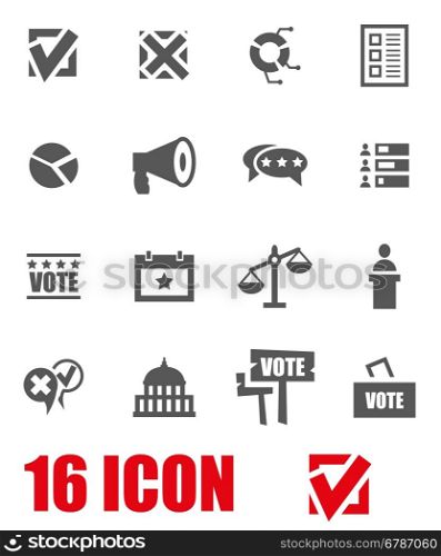 Vector grey election icon set. Vector grey election icon set on white background