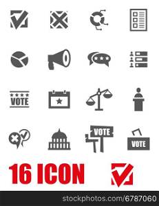 Vector grey election icon set. Vector grey election icon set on white background
