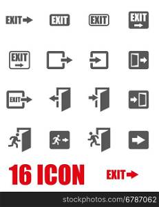 Vector grey exit icon set. Vector grey exit icon set on white background