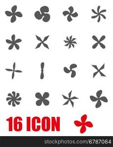 Vector grey fans and propellers icon set. Vector grey fans and propellers icon set on white background