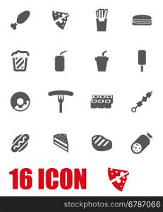 Vector grey fastfood icon set. Vector grey fastfood icon set on white background