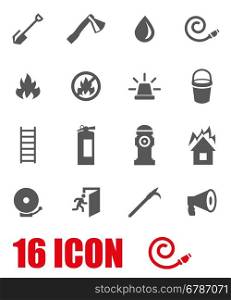 Vector grey firefighter icon set. Vector grey firefighter icon set on white background