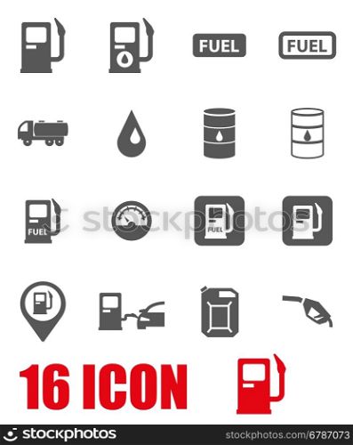 Vector grey gas station icon set. Vector grey gas station icon set on white background