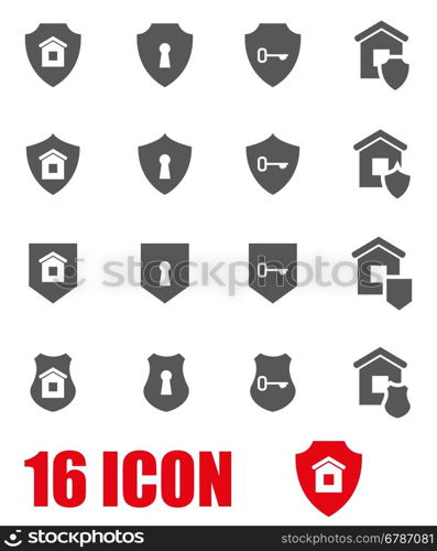 Vector grey home security icon set. Vector grey home security icon set on white background