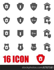 Vector grey home security icon set. Vector grey home security icon set on white background