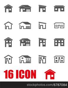 Vector grey house icon set. Vector grey house icon set on white background