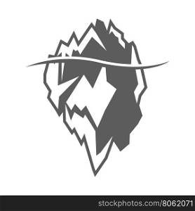 Vector grey iceberg icon on white background. Vector grey iceberg icon on white background. Iceberg mountain shape