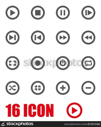Vector grey media buttons icon set. Vector grey media buttons icon set on white background
