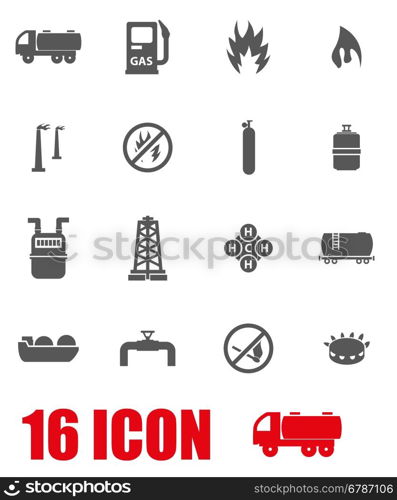 Vector grey natural gas icon set. Vector grey natural gas icon set on white background