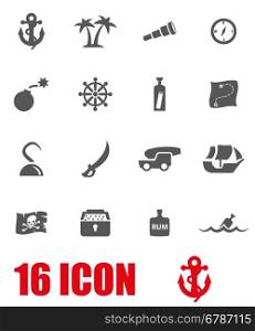 Vector grey pirate chart icon set. Vector grey pirate chart icon set on white background