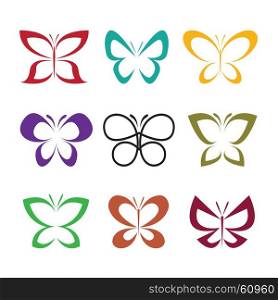 Vector group of butterfly design on white background. Insect Animal. Butterfly Icon.