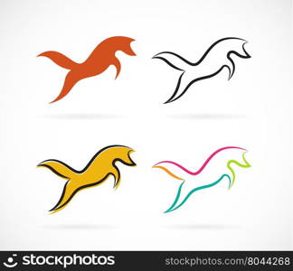 Vector group of fox design on white background. Vector fox for your design.