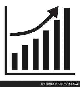 vector growth progress black arrow. Business graph icon on white background. Business graph sign for your web site design, logo, app, UI. black graph symbol.