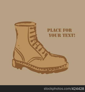 vector grunge background with boots and place for your text