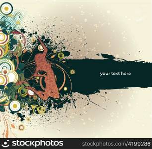 vector grunge background with girl