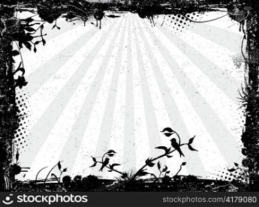 vector grunge background with rays