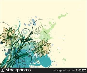 vector grunge floral background